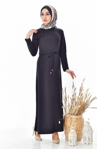 Schwarz Hijab Kleider 7921-02