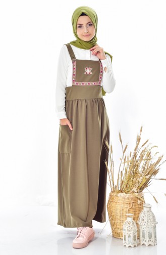 طقم فستان بدون اكمام وبلوز 4096A-06 لون اخضر كاكي 4096A-06