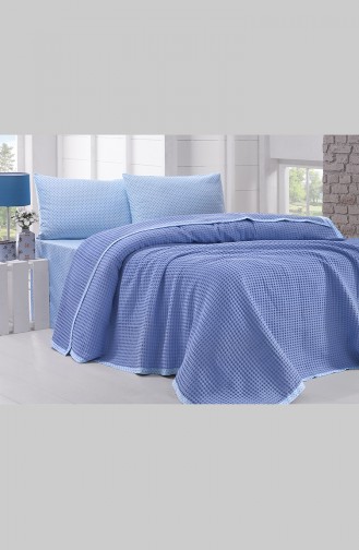 Cotton Double Duvet Cover Set 0002-01 Mavi 0002-01