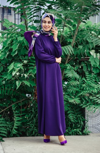 Purple Hijab Dress 6666-07