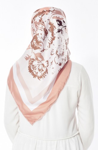 Sarar Patterned Shawl 1881-04 Salmon 1881-04