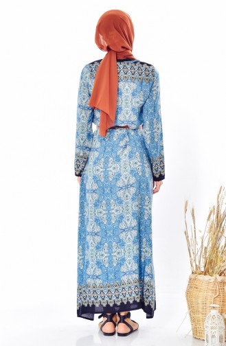 Saxe Hijab Dress 7277-01