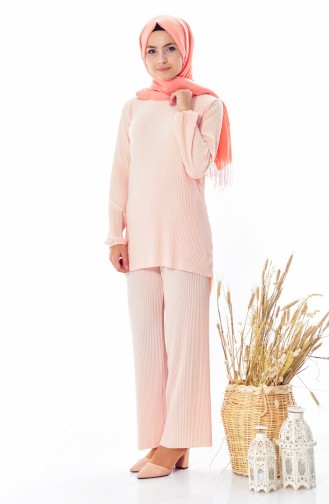 Pleated Tunic Trousers Double Suit 1970-11 Salmon 1970-11