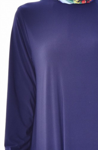 Sıfır Yaka Basic Elbise 1788-10 Lacivert