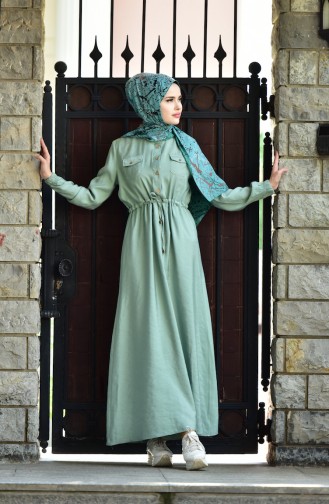 إيليف سو فستان بتصميم طيات 1240-06 لون اخضر 1240-06