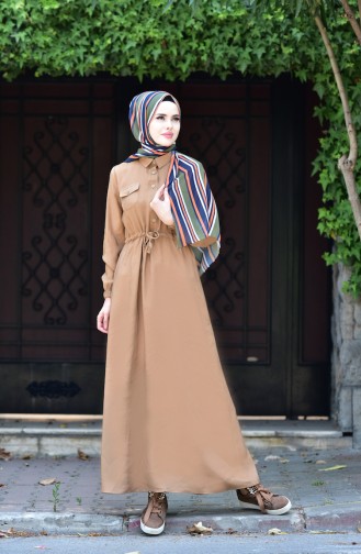 Beli Pleated Dress 1240-03 Camel 1240-03