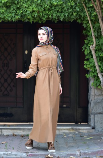Beli Pleated Dress 1240-03 Camel 1240-03