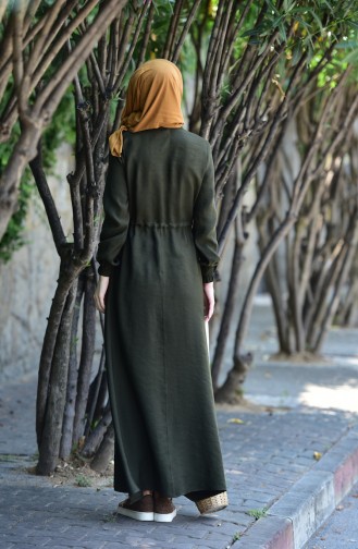 Khaki Hijab Dress 1240-02
