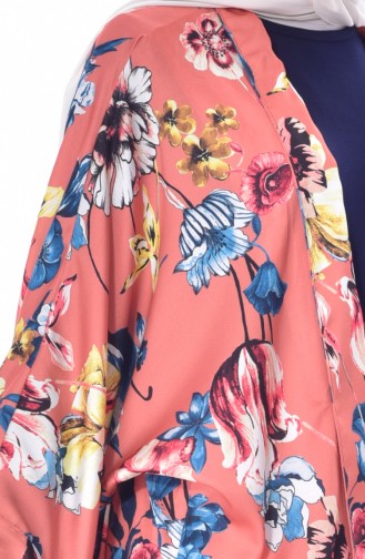 Gemustertes Kimono 2014-01 Ziegelrot 2014-01