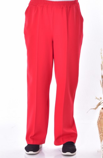 Pantalon élastique avec Poches Grande Taille 3103-09 Rouge 3103-09