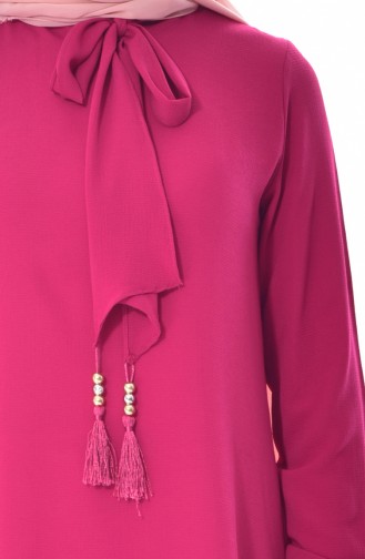 Tunika mit Krawatten Detail 4876-14 Fuchsia 4876-14