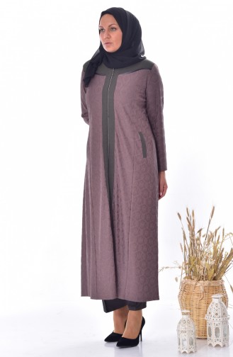 Übergröße Jacquard Hijab Mantel 4365-01 Nerz 4365-01