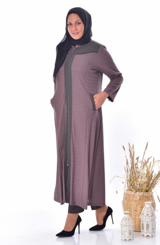 Übergröße Jacquard Hijab Mantel 4365B-01 Nerz 4365B-01