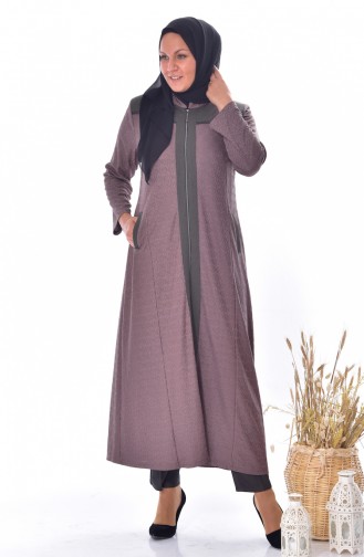 Übergröße Jacquard Hijab Mantel 4365B-01 Nerz 4365B-01