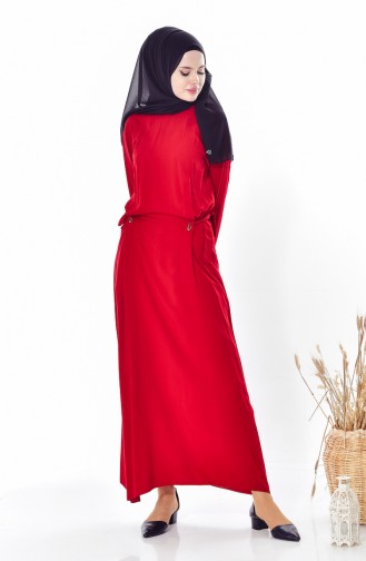 iLMEK Side Tie Dress 5181-06 Claret Red 5181-06