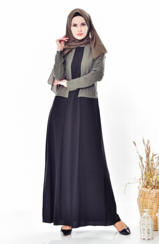 Khaki Hijab Kleider 5739-06