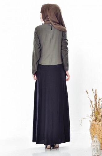 Khaki Hijab Kleider 5739-06