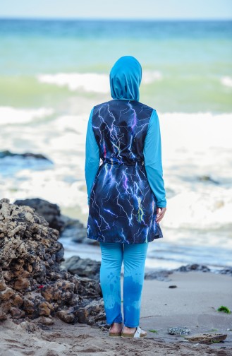 Blue Swimsuit Hijab 1864-01