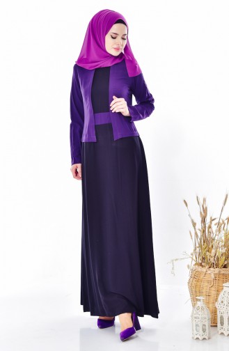 Purple Hijab Dress 5739-08
