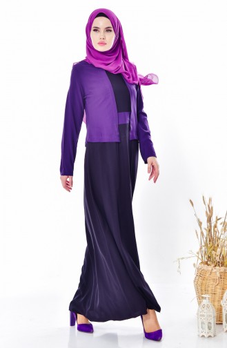 Lila Hijab Kleider 5739-08