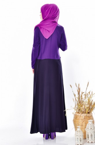 Purple Hijab Dress 5739-08