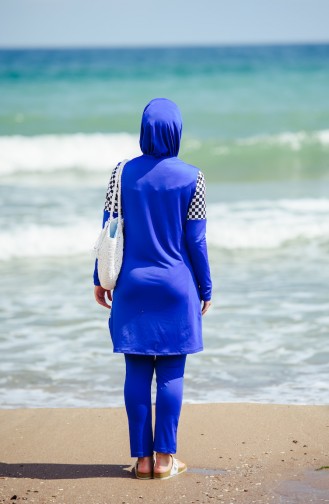 Kariertte Hijab Badeanzug 1851-02 Saks 1851-02