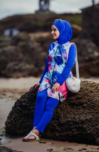 Bedruckter Hijab Badeanzug 1861-01 Saks 1861-01