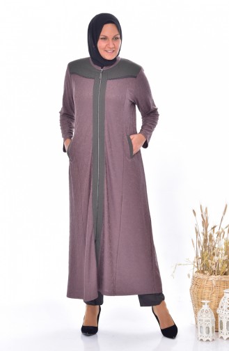 Übergröße Jacquard Hijab Mantel 4365A-01 Nerz 4365A-01
