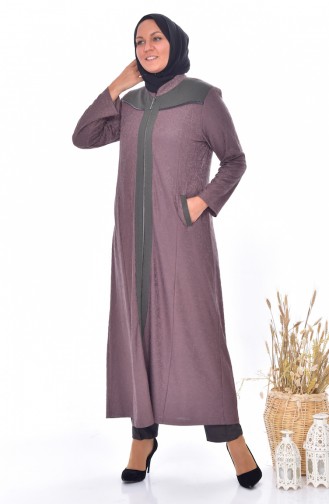 Übergröße Jacquard Hijab Mantel 4365A-01 Nerz 4365A-01