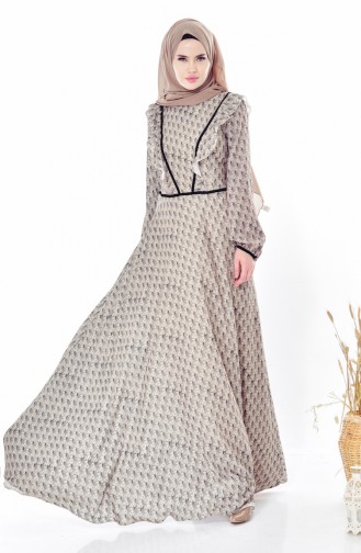 Robe a Motifs et Froufrous 28308-02 Vert emeraude 28308-02