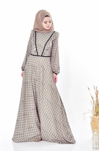 Robe a Motifs et Froufrous 28308-02 Vert emeraude 28308-02