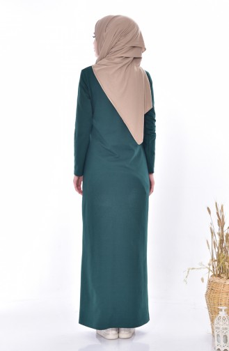 Emerald Green Hijab Dress 2977-09