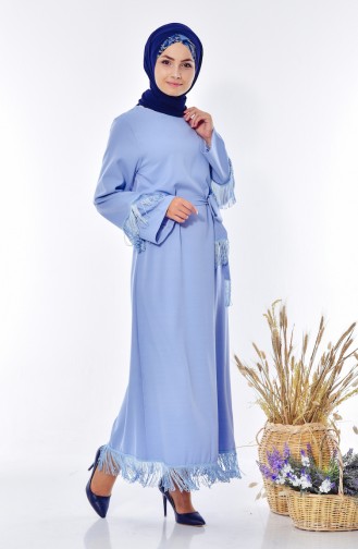 Robe Hijab Bleu Bébé 4014-03