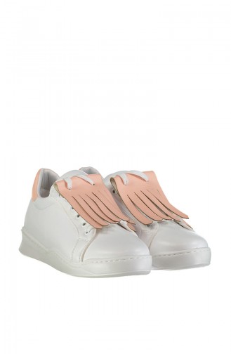 Damen Sneakers Schuhe A1033-18-03 Weiß Puder 1033-18-03