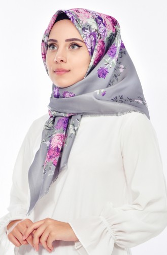 Digital Printed Taffeta Scarf 95207-06 Gray 06