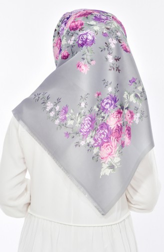 Echarpe Taffetas Imprime Numérique 95207-06 Gris 06