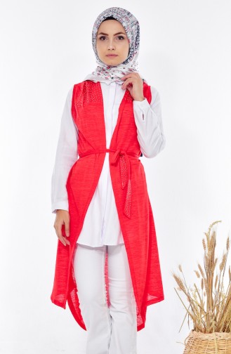 Stone Printed Vest 1335-05 Red 1335-05