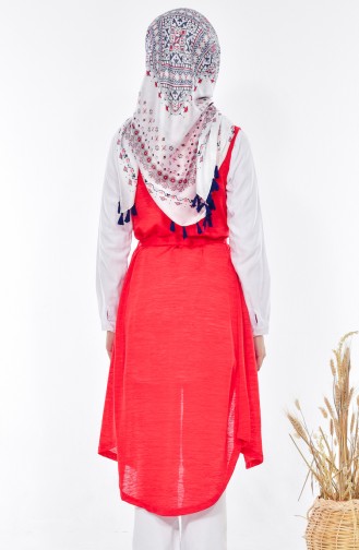 Stone Printed Vest 1335-05 Red 1335-05