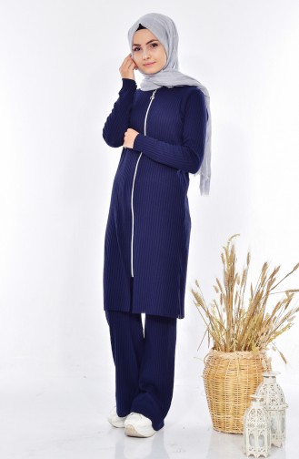 Cardigan Pants Double Suit 3300-08 Navy Blue 3300-08