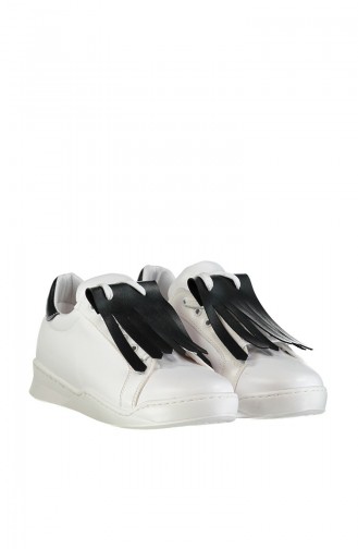 Kadın Sneakers Ayakkabı A1033-18-04 Beyaz Siyah