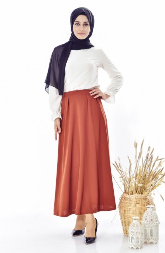 Beli Lastikli Etek 5003-05 Taba