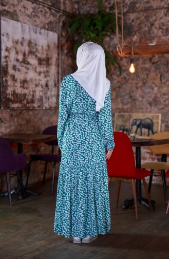 Green Hijab Dress 3867-02