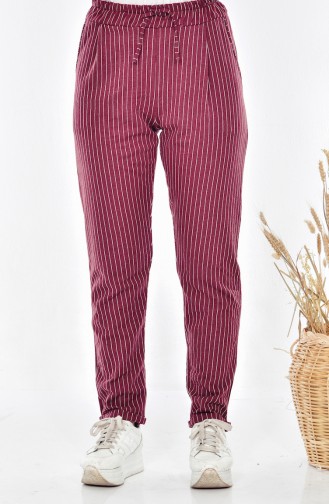 Pantalon a Rayure et Poches 1335-07 Bordeaux 1335-07