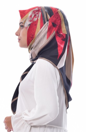 Karaca Desenli Eşarp 90501-04 Vizon Siyah