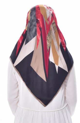 Karaca Desenli Eşarp 90501-04 Vizon Siyah
