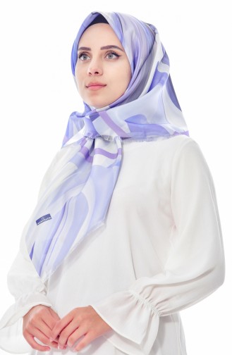 Dijital Baskılı Tafta Eşarp 95201-02 Bebe Mavisi