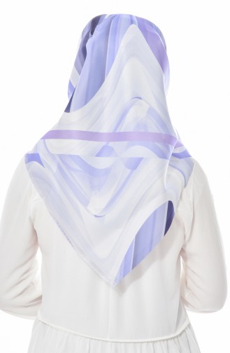 Dijital Baskılı Tafta Eşarp 95201-02 Bebe Mavisi