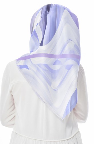 Dijital Baskılı Tafta Eşarp 95201-02 Bebe Mavisi