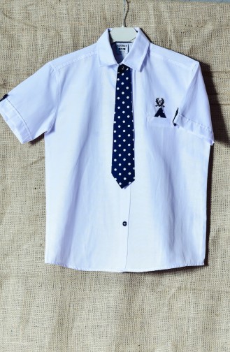 Kinder Hemd mit Krawatten 1002-05 Weiß 1002-05