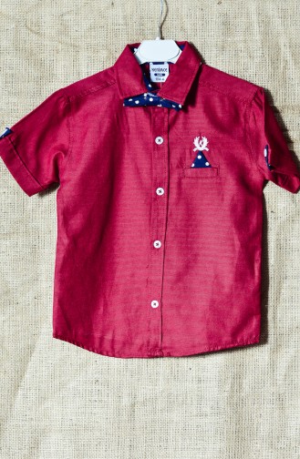 Chemise Enfant avec Noeud Papillon 1001-08 Bordeaux 1001-08